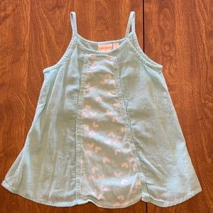 Girls light green shirt with spaghetti straps